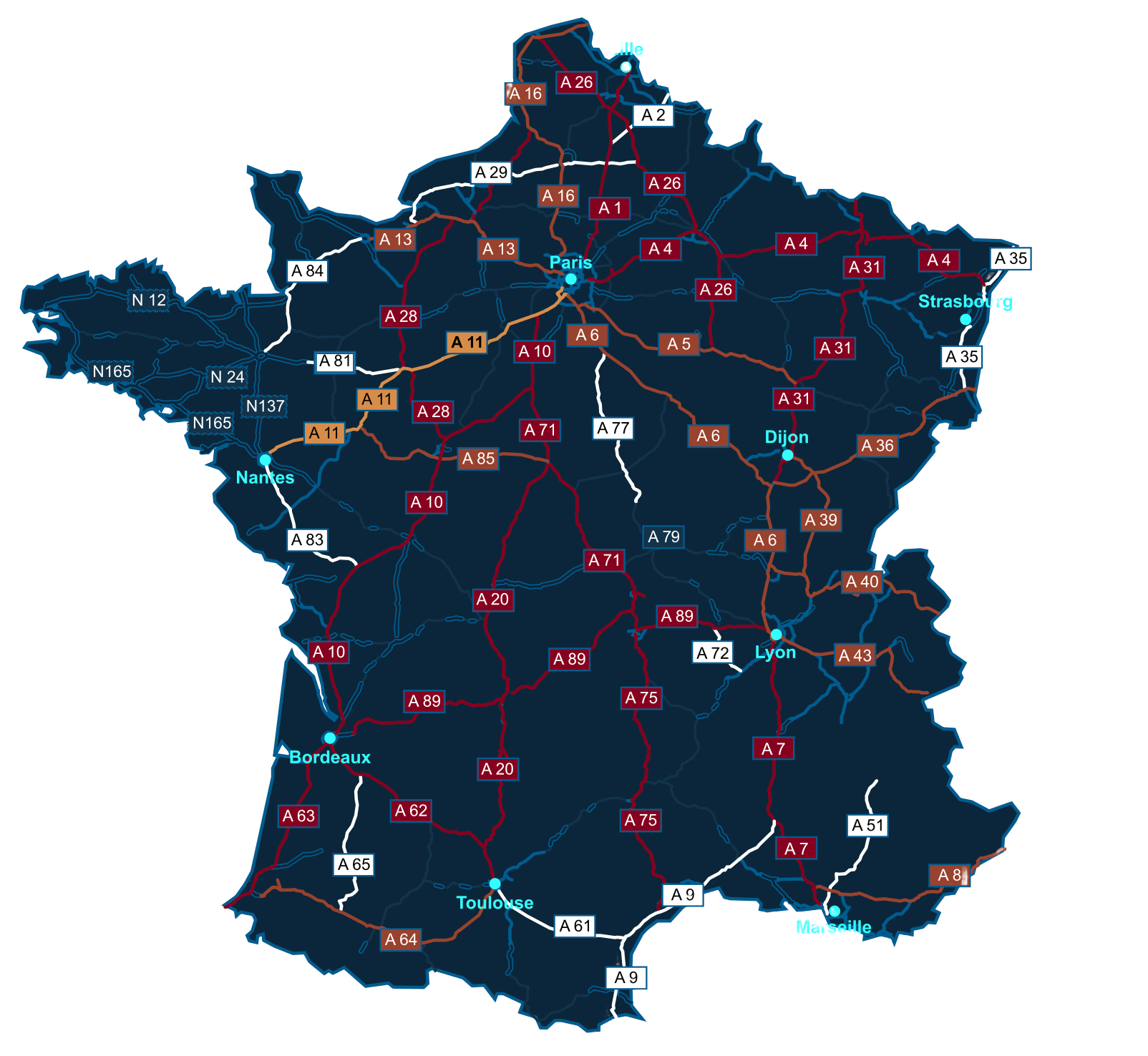 Carte des aires d’autoroutes 2020